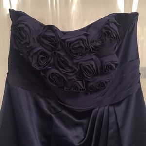 Strapless Navy Blue Gown